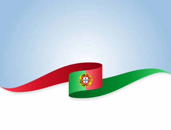 Bandera portuguesa ondulado fondo abstracto. Ilustración vectorial. — Vector de stock