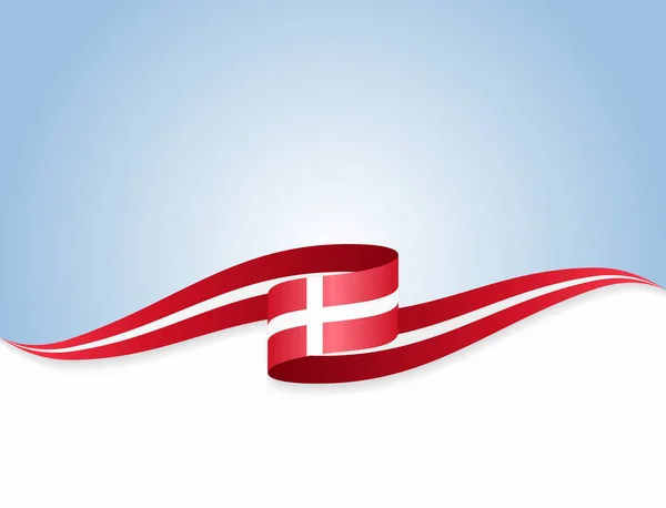 Dansk flagga vågigt abstrakt bakgrund. Vektorillustration. — Stock vektor