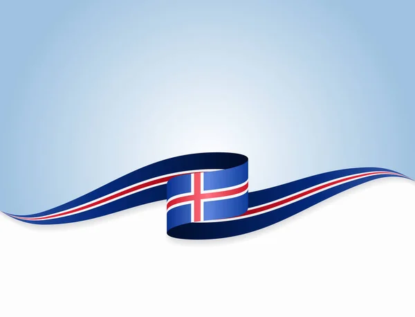 Islandská vlajka zvlněné abstraktní pozadí. Vektorová ilustrace. — Stockový vektor