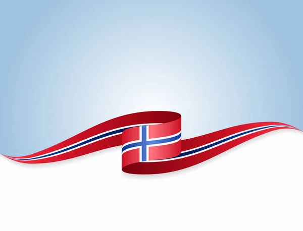 Norwegian flag wavy abstract background. Vector illustration. — Stock Vector
