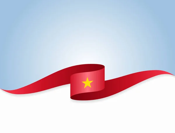 Bendera Vietnam melambaikan latar belakang abstrak. Ilustrasi vektor. - Stok Vektor