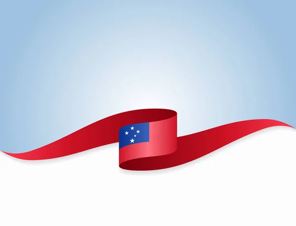 Bandera de Samoa fondo abstracto ondulado. Ilustración vectorial. — Vector de stock