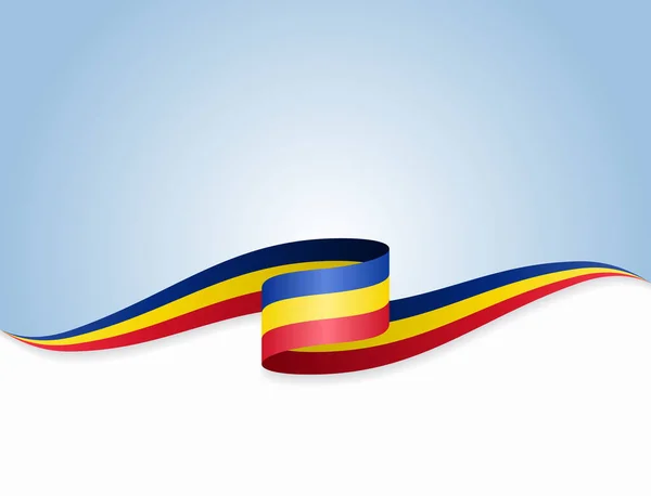 Bandera rumana ondulado fondo abstracto. Ilustración vectorial. — Archivo Imágenes Vectoriales