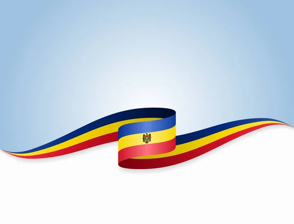 Moldawische Flagge welligen abstrakten Hintergrund. Vektorillustration. — Stockvektor