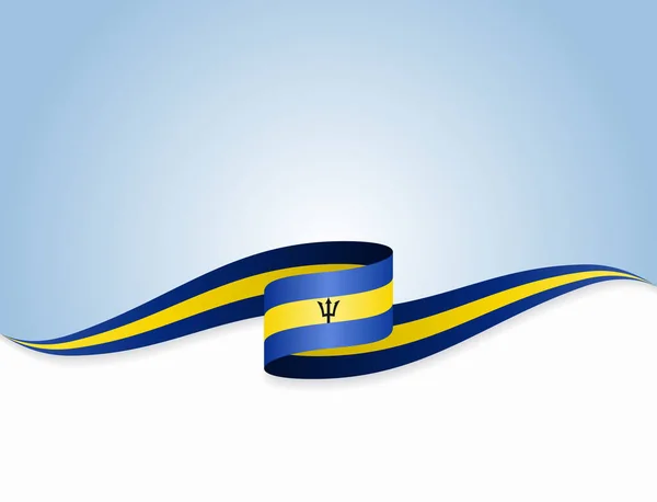 Barbados vlajka zvlněné abstraktní pozadí. Vektorová ilustrace. — Stockový vektor