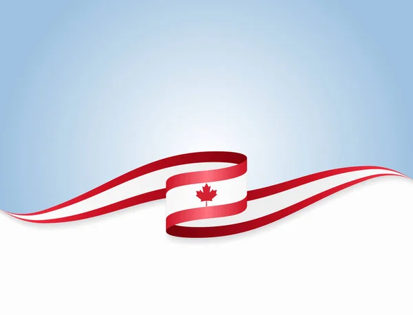 Canadian flag wavy abstract background. Vector illustration. — Stock Vector