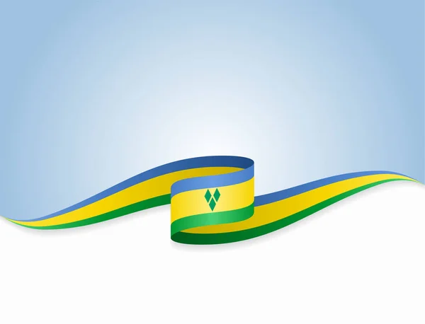 Drapeau Saint-Vincent-et-les Grenadines fond abstrait ondulé. Illustration vectorielle. — Image vectorielle