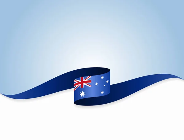 Australian flag wavy abstract background. Vector illustration. — Stock Vector