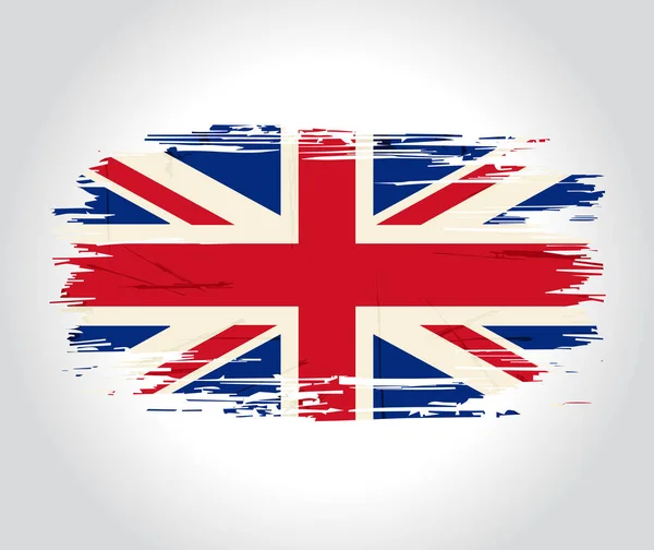 Bandera británica cepillo grunge fondo. Ilustración vectorial. — Vector de stock