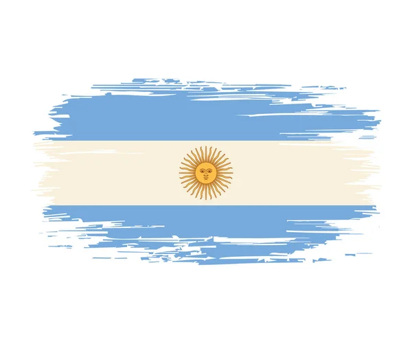 Argentinsk flagga borste grunge bakgrund. Vektorillustration. — Stock vektor