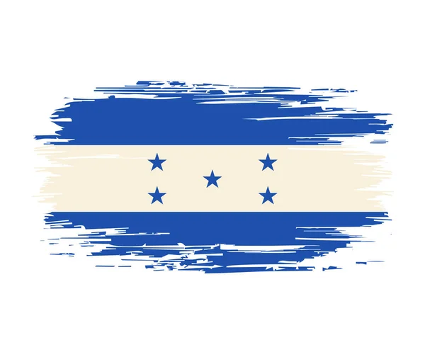 Honduras vlag borstel grunge achtergrond. Vectorillustratie. — Stockvector