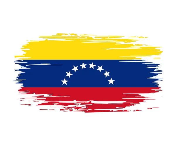 Bandera venezolana cepillo grunge fondo. Ilustración vectorial. — Vector de stock