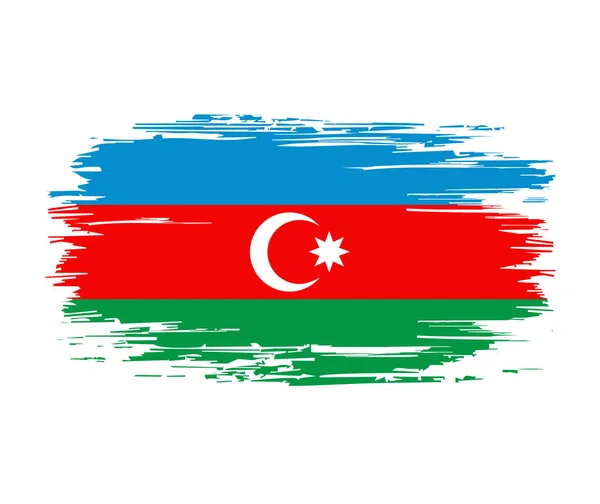 Azerbaijani flag brush grunge background. Vector illustration. — ストックベクタ