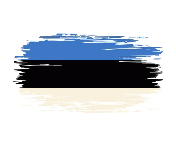 Pinceau drapeau estonien fond grunge. Illustration vectorielle. — Image vectorielle