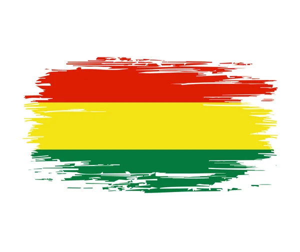 Bolivya bayrağı fırça grunge arka planı. Vektör illüstrasyonu. — Stok Vektör