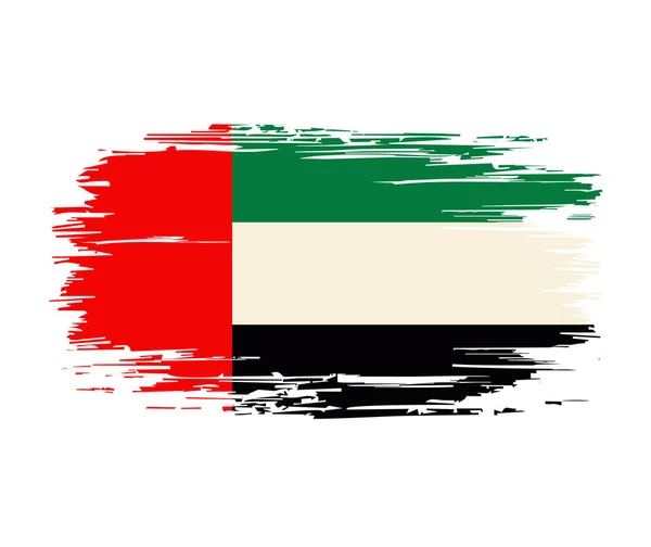 United Arab Emirates flag brush grunge background. Vector illustration. — Stock Vector