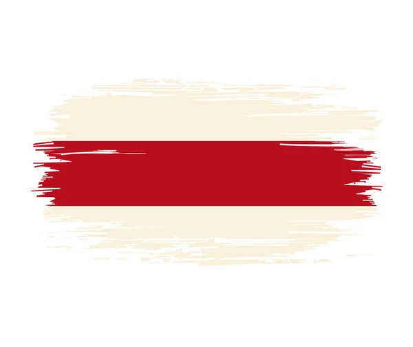 Vitrysk flagga borste grunge bakgrund. Vektorillustration. — Stock vektor