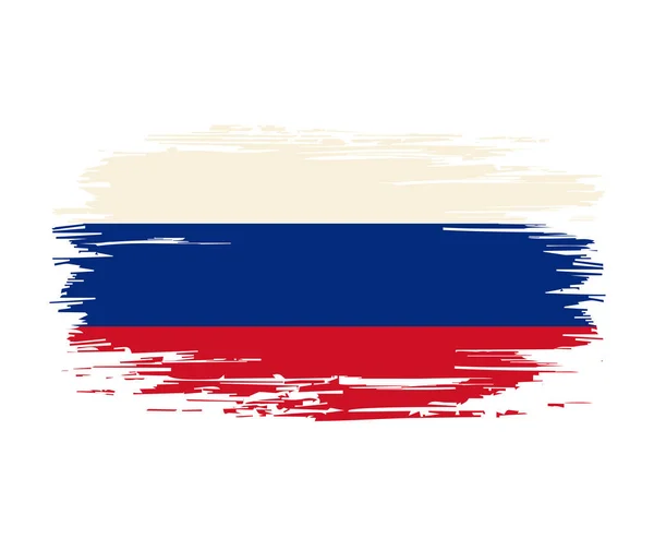 Russian flag brush grunge background. Vector illustration. — Stockvektor