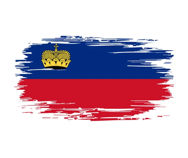 Liechtenstein Flagge Pinsel Grunge Hintergrund. Vektorillustration. — Stockvektor