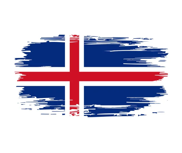 Bandera de Islandia cepillo grunge fondo. Ilustración vectorial. — Archivo Imágenes Vectoriales