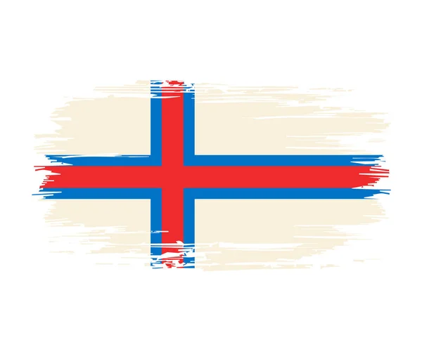 Faroe Adaları bayrak fırçası arkaplanı. Vektör illüstrasyonu. — Stok Vektör
