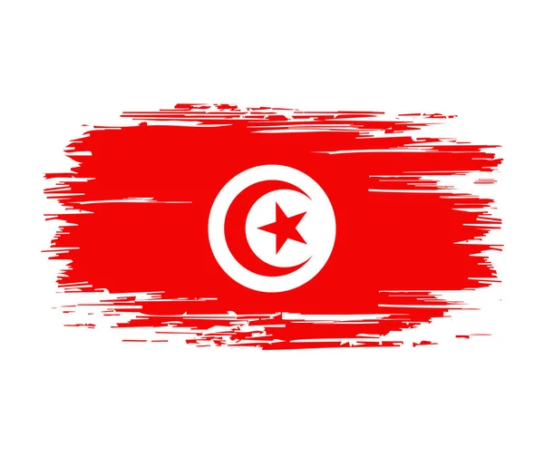 Τυνησιακό φόντο βούρτσας σημαίας grunge. Εικονογράφηση διανύσματος. — Διανυσματικό Αρχείο