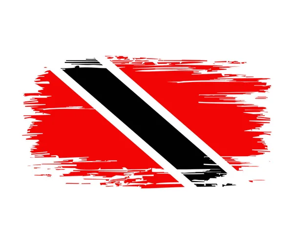 Trinidad and Tobago flag brush grunge background. Vector illustration. — Stock Vector