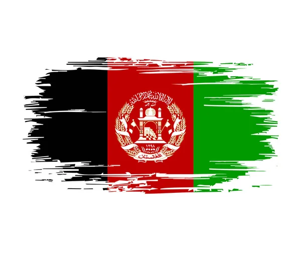 Bandera afgana cepillo grunge fondo. Ilustración vectorial. — Vector de stock