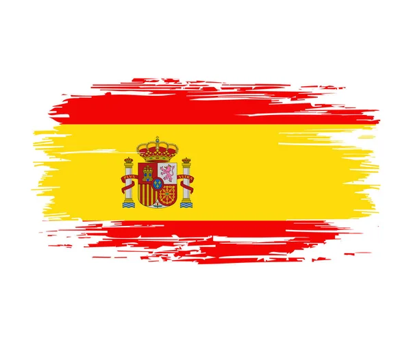 Pincel de bandera española grunge background. Ilustración vectorial. — Vector de stock