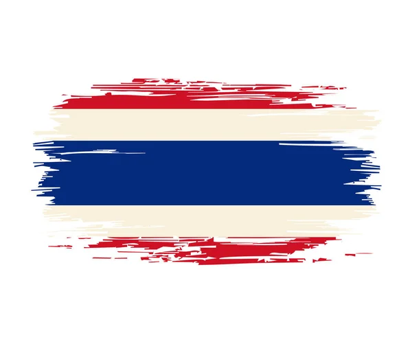 Thai Flagge Pinsel Grunge Hintergrund. Vektorillustration. — Stockvektor