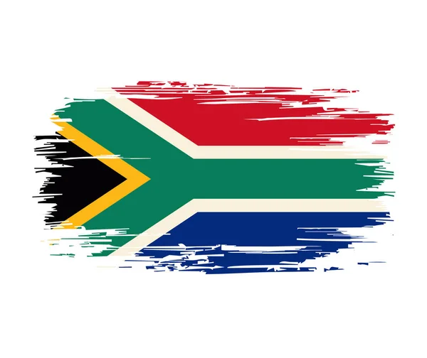南アフリカの国旗ブラシの背景。ベクターイラスト. — ストックベクタ
