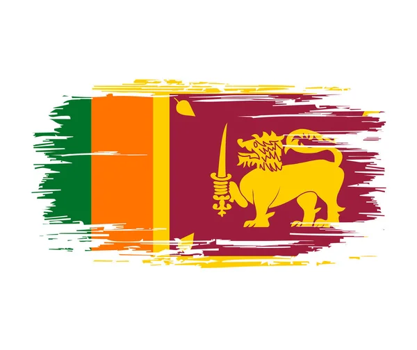 Sri Lanka flagga borste grunge bakgrund. Vektorillustration. — Stock vektor