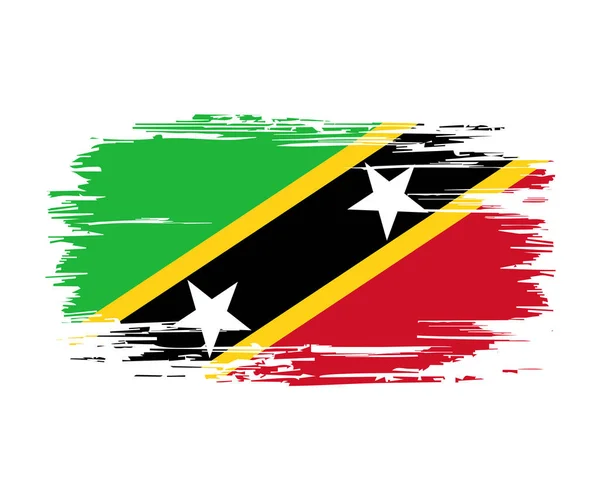 Saint Kitts és Nevis zászló ecset grunge háttér. Vektorillusztráció. — Stock Vector