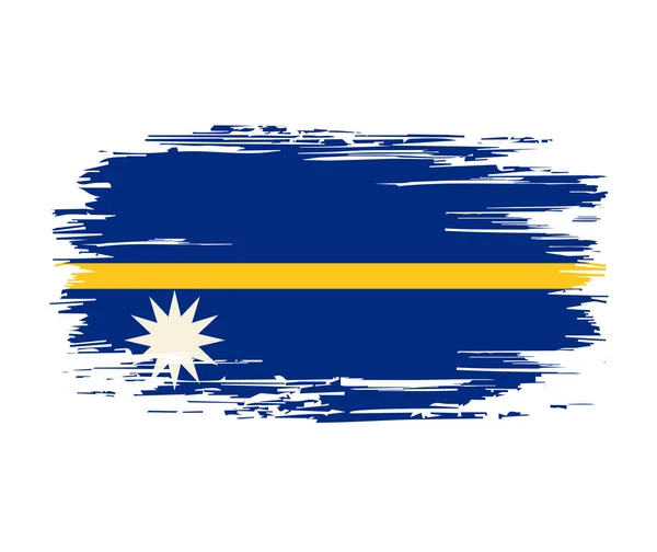 Nauru vlag borstel grunge achtergrond. Vectorillustratie. — Stockvector