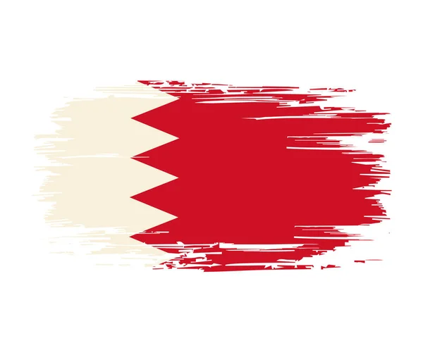 Bahreïn drapeau brosse arrière-plan grunge. Illustration vectorielle. — Image vectorielle