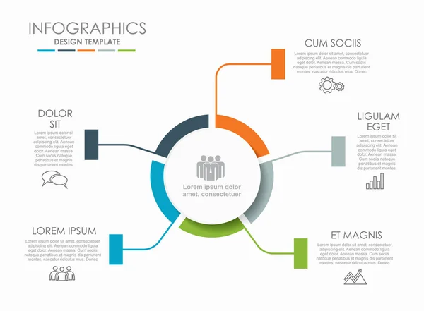 Infografische Design-Vorlage mit Platz für Ihre Daten. Vektorillustration. — Stockvektor