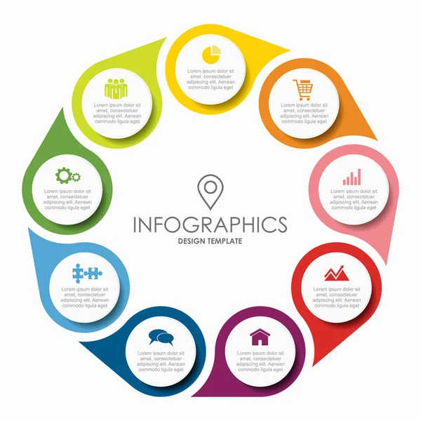 Infograficzny szablon projektu z miejscem na Twoje dane. Ilustracja wektora. — Wektor stockowy