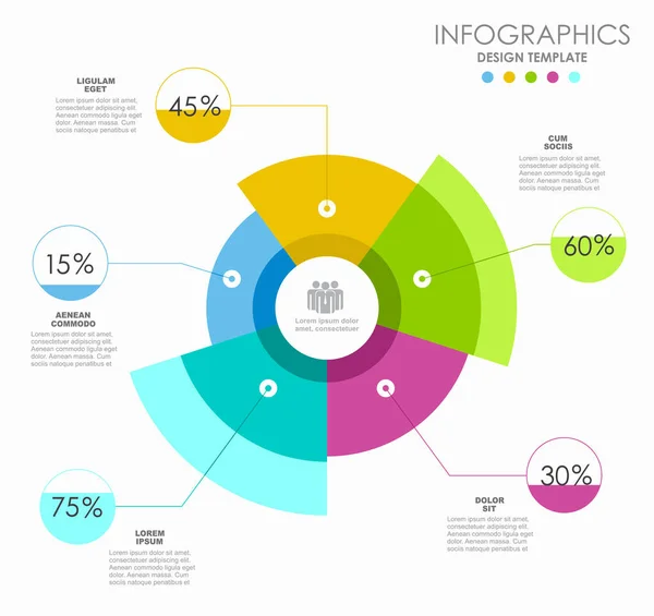 Modèle de conception infographique avec place pour vos données. Illustration vectorielle. — Image vectorielle