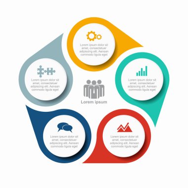 Verileriniz için yer alan bilgi tasarım şablonu. Vektör illüstrasyonu.