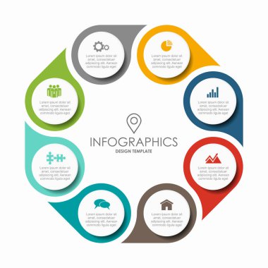 Verileriniz için yer alan bilgi tasarım şablonu. Vektör illüstrasyonu.