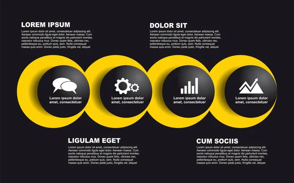 Plantilla de diseño infográfico con lugar para sus datos. Ilustración vectorial. — Archivo Imágenes Vectoriales