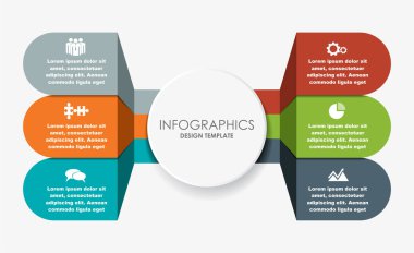 Verileriniz için yer alan bilgi tasarım şablonu. Vektör illüstrasyonu.