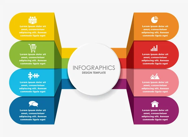 Infografische Design-Vorlage mit Platz für Ihre Daten. Vektorillustration. — Stockvektor