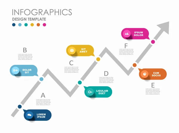 Infograficzny szablon projektu z miejscem na Twoje dane. Ilustracja wektora. — Wektor stockowy