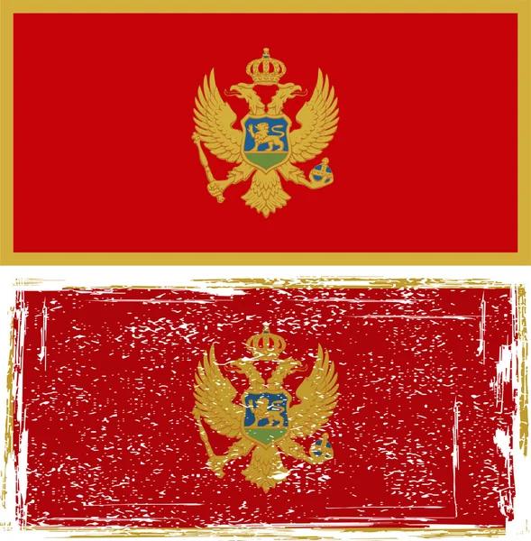 Montenegro Grunge Flagge. Vektorillustration — Stockvektor