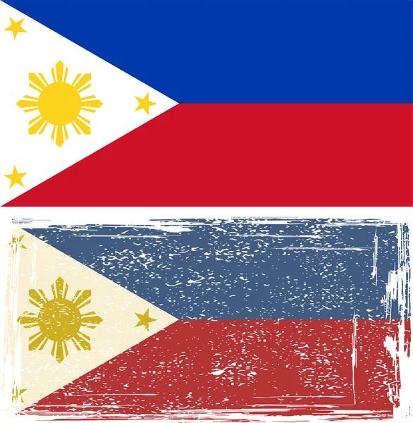 Bandera grunge de Filipinas. Ilustración vectorial — Vector de stock