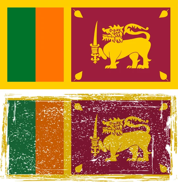 Sri lanka grunge flagga. vektor illustration — Stock vektor