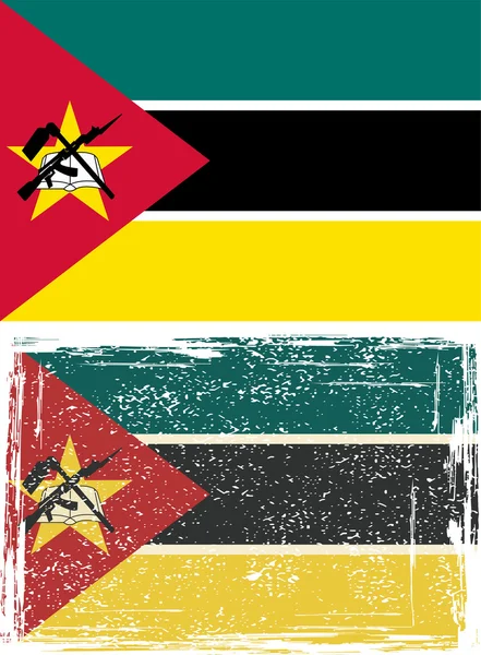 Mozambique grunge vlag. vectorillustratie — Stockvector