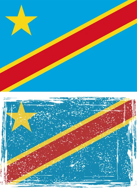 Bandera Grunge Congo. Ilustración vectorial — Archivo Imágenes Vectoriales