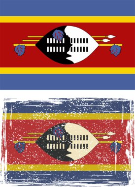 Svaziland grunge bayrak. vektör çizim.
